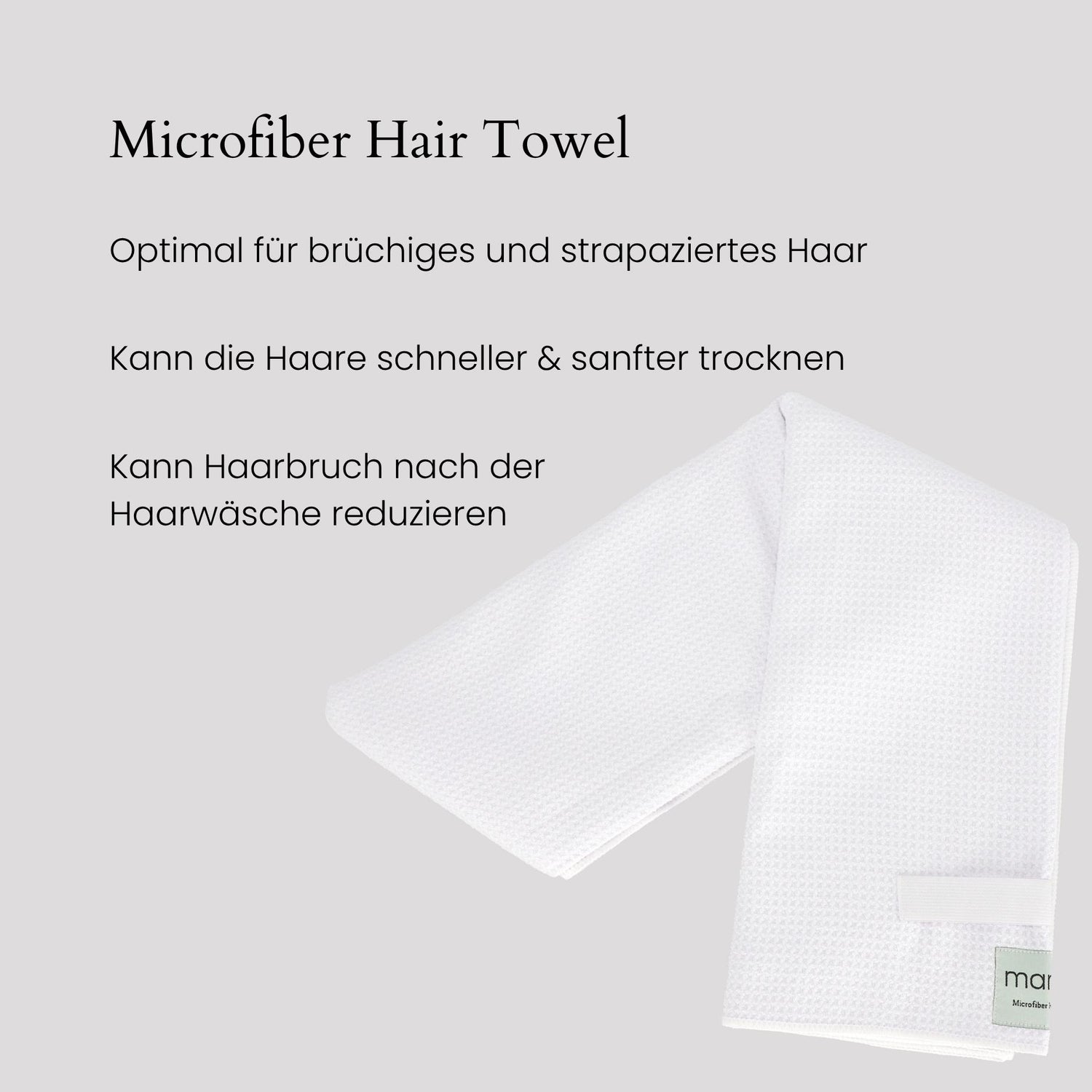Microfiber Hair Towel, schonendes Handtuch für alle Haartypen